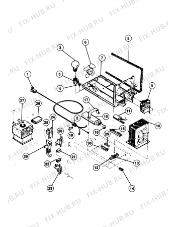 Взрыв-схема микроволновой печи Electrolux NF4900 - Схема узла Microwave equipment